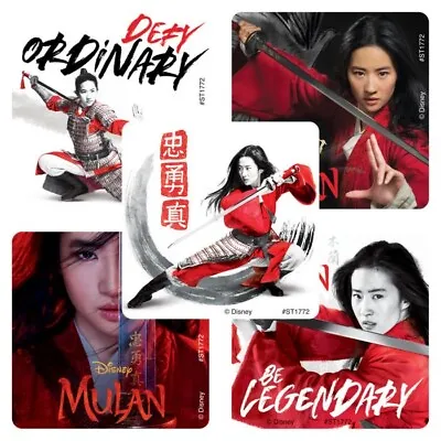 Mulan Stickers X 5 - Birthday Party Favours Loot Supplies Mulan Princess Movie • $1.86