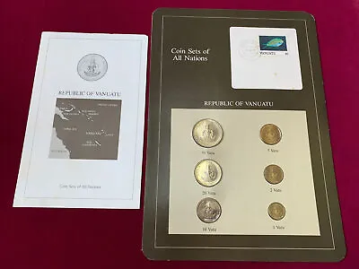 Coin Sets Of All Nations 1983-1990  Republic Of Vanuatu  6pc & Cancelled Stamp • $14.95