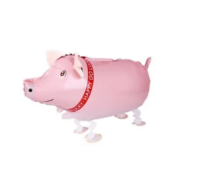 Pig Balloon Walking Pet Animal Airwalker Foil Helium Kids Fun Parties Toys • £2.99