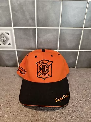 Vintage MG Car Club Baseball Cap With MG Car Logo Orange Hat Morris Garages • £12.50