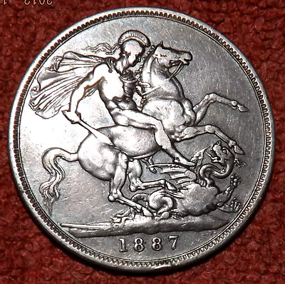 1887 Victoria Jubilee Head .925 Silver Crown  -- Good Collectable Grade & Detail • £21.01