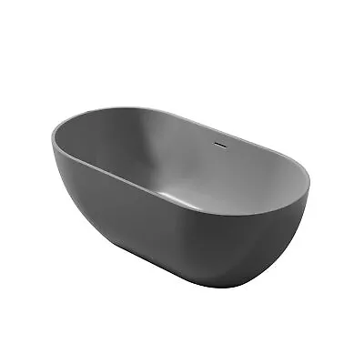 59 X 29.5  Solid Surface Artificial Stone Freestanding Bathtub Soaking Tub Gray • $2197.99