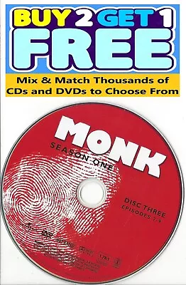 Monk (DVD) First Season 1 Disc 3 Replacement Disc U.S. Issue Single Disc Only • $3.99