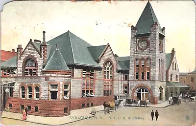 Postcard NYC Railroad Station Syracuse New York Tuck 5909 1908 Cancel N.Y.C.R.R. • $19.99