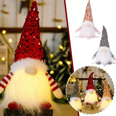 LED Light Up Christmas Gnome Xmas Decorations Home Decor Gonk Ornaments Gift • £7.59