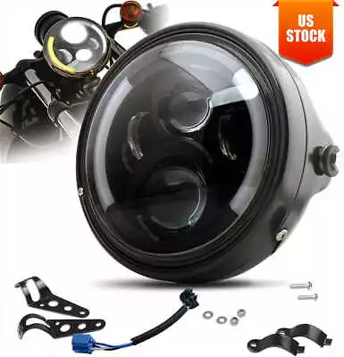 7 Inch LED Motorcycle Headlight Round With Mounting Bracket Fit 1.37  To1.69  • $48.99