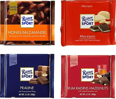£19.99 • Buy Ritter Sport Chocolate - Marzipan - Rum & Raisin - Praline - Honey Salt Almonds