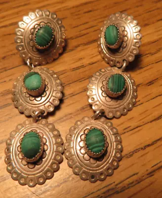 Sterling Native American Earrings Signed Q.T. (Carolyn Pollack) 3 Panel Dangle • $49.99