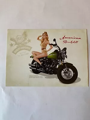 HARLEY DAVIDSON USA Military Postcard Cross Bones Motorcycle Vtg Marisa Miller • $4.36