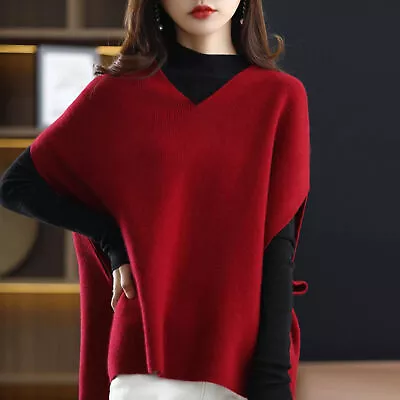 Vest Sweater Mid-length Coldproof Korean Style Loose Sweater Vest Top High • $30.26