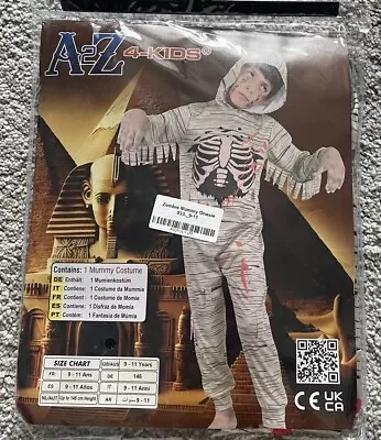 Kids Mummy Halloween Costume Mummy Costume Mummy Outfit Dress Up Zombie Age 9-11 • £5.99