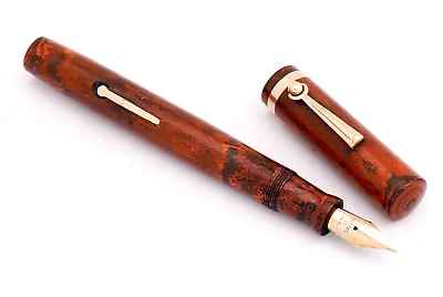 WAHL #6 OVERSIZE Fountain Pen RED HARD RUBBER + FLEX [c.1920s] [FULLY RESTORED] • £0.99