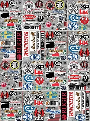 100+ Assorted Gun Pistol Rifle Hunting Decals Pack Lot 9mm AR + Random Extras • $25.95