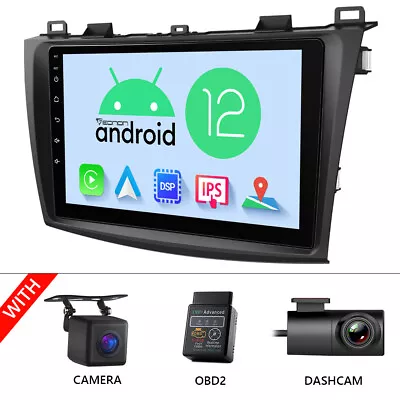 CAM+DVR+OBD+9  IPS Car Radio Stereo Android 12 For Mazda 3 10-13 GPS Navi No-DVD • $249.79