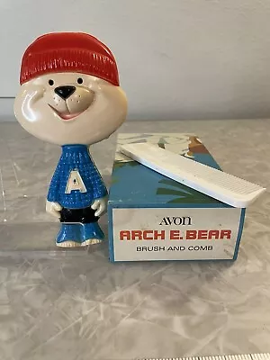 Vintage Avon Arch E Bear Hair Brush Comb Set Original Box - New Old Stock • $12