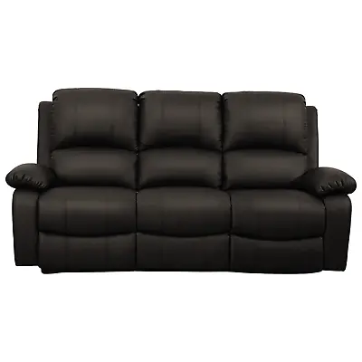 Leather Recliner Sofa Milan Brown Grey Black Red Armchair 2 Seater 3 Seater Sofa • £369.99