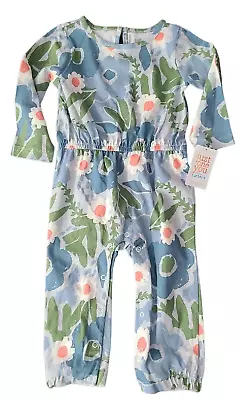 NWT Just One You-Carter's 18M Girl 1 Pc Blue/Floral Long Sleeve Jumper Snap Legs • $9.95