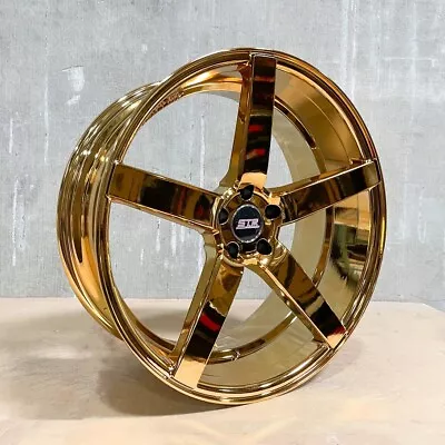 STR WHEEL STR607 22  22X9 5X115 Candy Gold Chrome Wheel 4x • $1550