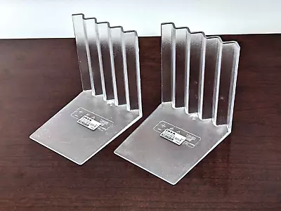 Ikea Hagberg Bokis [#10442] NEW Clear Acetate Ribbed Bookends - 1 Pair • $19