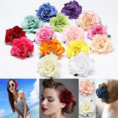 £2.99 • Buy Women Cloth Rose Flower Hair Clips Corsage Barrette DIY Party Hair Accessories