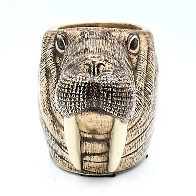 Quail Ceramic Walrus Desk Tidy Pencil Pen Brush Pot Vase Seal Walrus Mammal • $24.88