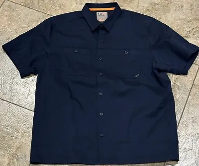 5.11 Tactical Shirt Mens Medium Blue Short Sleeve Button Up 11-221 • $15
