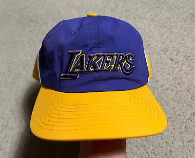 Mitchell & Ness NYLON HAT Los Angeles LAKERS Purple Gold Snapback Yellow Mens • $8.95