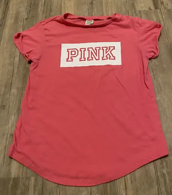 Pink Victorias Secret Womens T Shirt Top Crew Neck Medium Tshirt Top • $5.99