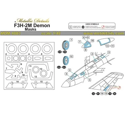 Metallic Details MDM4803 Masks For Scale Model Kit 1:48 F3H-2M Demon (HobbyBoss) • $5.36