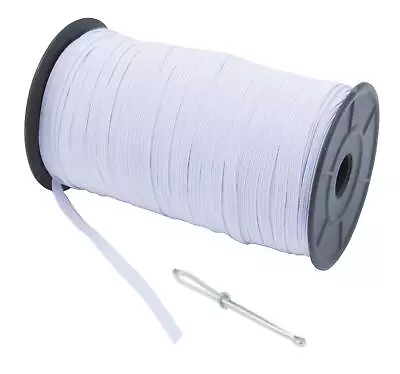 1/4  144 Yard White Baraded Elastic Cord/Elastic Band/Elastic Rope/White Heav... • $23.55