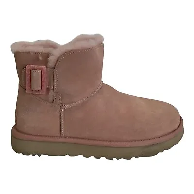 UGG Mini Bailey Fashion Buckle Boot | Sheepskin Lined | Pink | W 8 | EU 39 • $39.99