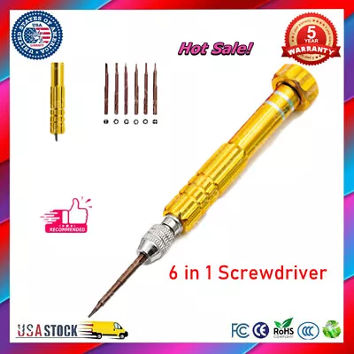 6 In 1 Screwdriver Yellow Micro Screw Cellphone Repair Set For Watch IPhone Tool • $5.28