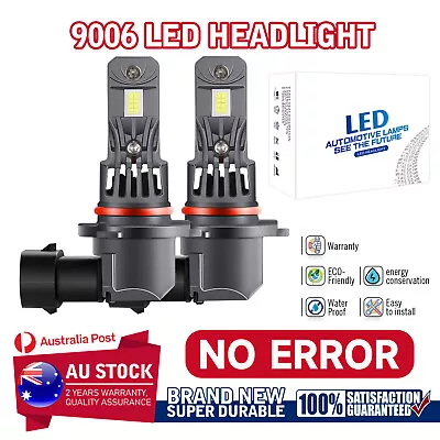 9006 LED With Fan Headlight Super Bright Bulbs Kit White 6000K Beam HB4 No Error • $37.69