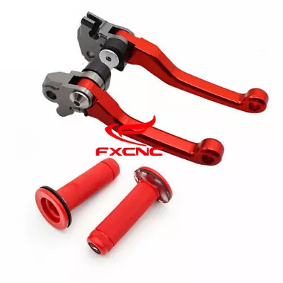 CNC Pivot Brake Clutch Levers&Grips For Honda CRF450R 02-03 CR80R/85R 1998-2007 • $36.79