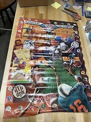 Miller High Life Beer NFL 75th Anniversary Football Poster Box 27 • $10.99
