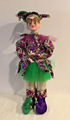 Mardi Gras 18  Standing  Jester Doll • $39.99