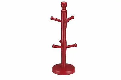 £8.60 • Buy Apollo Red Mug Tree Kitchen Wooden Mug Cup Holder Storage Rack Holds Up To 6