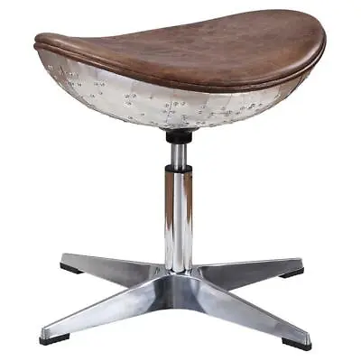 $259.12 • Buy ACME Brancaster Stool With Swivel In Retro Brown Top Grain Leather And Aluminum