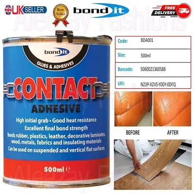 500ml Bond It Heavy Duty Contact Adhesive Solvent Based Neoprene Glue High Grab • £12.95