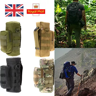 Tactical Military-Molle Water Bottle Pouch Cup Carrier Bag Outdoor Kettle Holder • £6.79