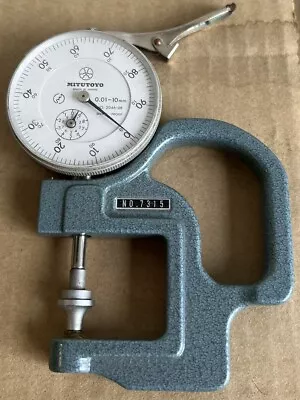 GOOD CONDITION Mitutoyo Dial Thickness Gauge 0.01-10mm No 7315 2046-08 FAST SHIP • $79.95