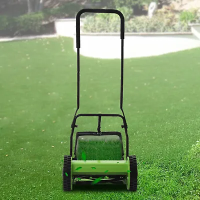 5-Blade Dual Wheel Lawn Mower Manual Push Reel Grass Cutting Machine Walk Behind • $75