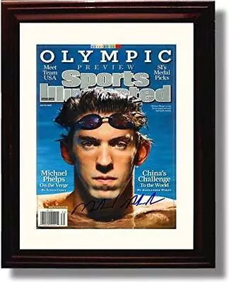 16x20 Framed Michael Phelps Autograph Promo Print -  On The Verge  2008 SI • $74.99