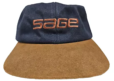 VTG Sage Fly Fishing Baseball Hat Cap Black Brown Logo Sports Adjustable 90s USA • $19.95