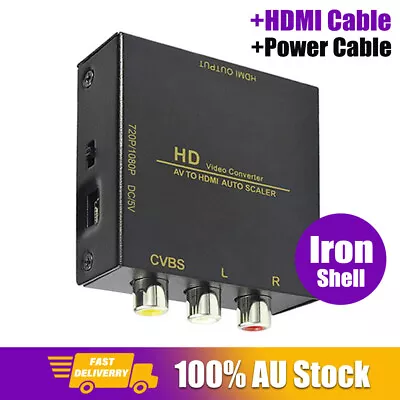 Composite AV CVBS 3RCA To HDMI Video Cable Converter 1080p Upscaling Model • $22.14