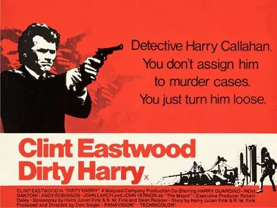 1971 DIRTY HARRY VINTAGE MOVIE POSTER PRINT STYLE B 27x36 9 MIL PAPER • $39.95