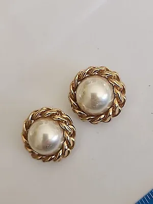 Christian Dior Vintage Faux Pearl Clip On Earrings. Faux Pearl Earrings • £63.34