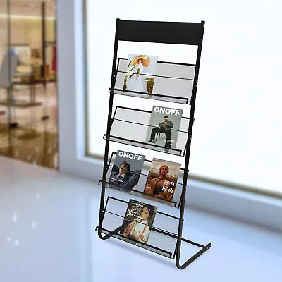 Office Newspaper Floor Rack Magazine Stand Literature Holder Books Display Shelf • $72.20