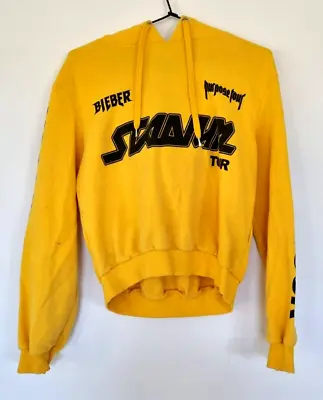 Justin Bieber Purpose Tour Stadium Yellow Hoodie Divided Size S • $34.99