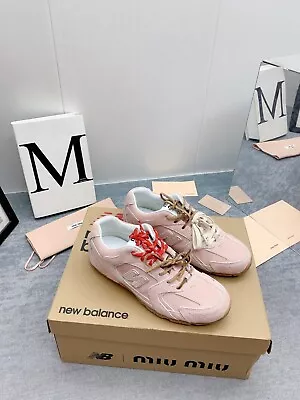 Women's Miu Miu New Balance Double Lace Sneakers. Fabric Original Cow Suede 38 • $417